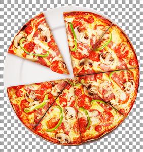 تصویر با کیفیت پیتزا در بشقاب